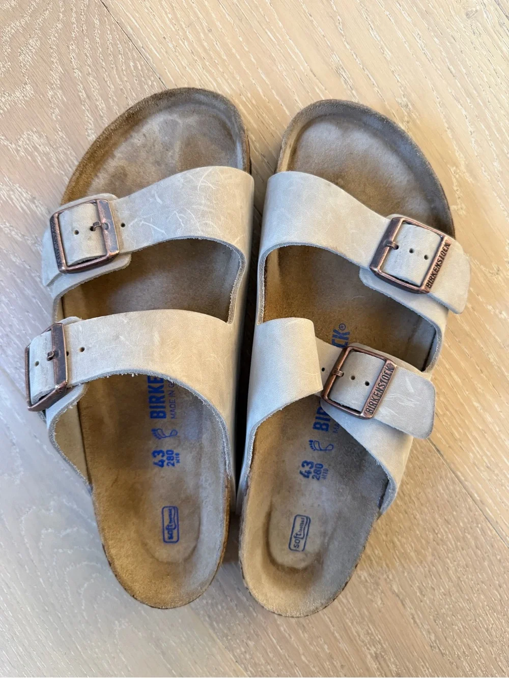 Birkenstock Arizona Two-Strap Sandals in Beige